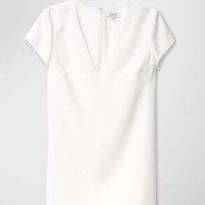 Babaton Ivory V-Neck Mini Dress